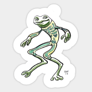 Skeleton Frog Sticker